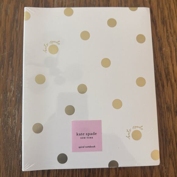 NWT Kate Spade Gold Dot Spiral Notebook Note Pad 112 Lined Pages Paper Journal - Picture 1 of 11